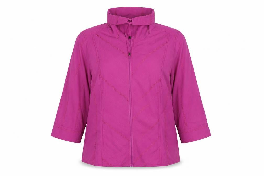 Front view of Jensen Women Purple 16 Lightweight Twill Zip Jacket