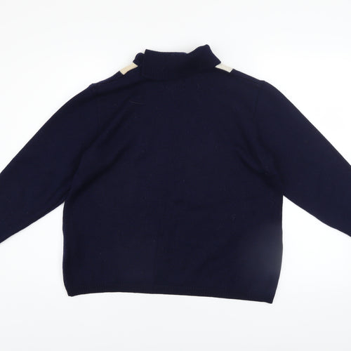 FREYA Women's Blue Roll Neck Geometric Pullover Jumper Size 18