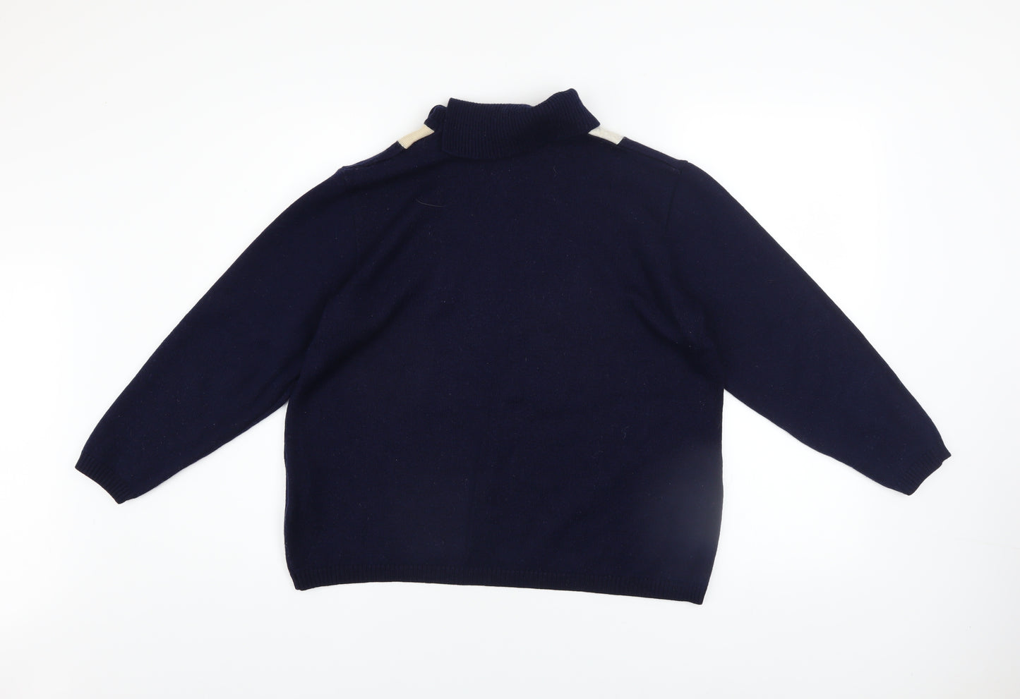 FREYA Women's Blue Roll Neck Geometric Pullover Jumper Size 18