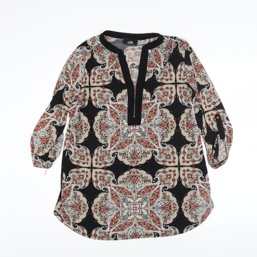 Wallis Women's Multicoloured Paisley Tunic Blouse UK M 3/4 Sleeve