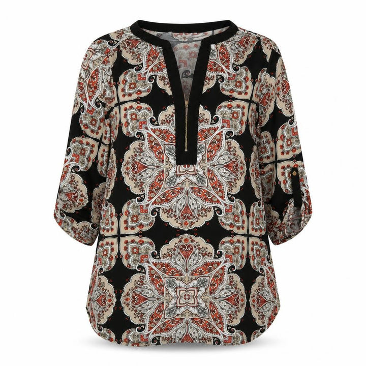 Wallis Women's Multicoloured Paisley Tunic Blouse UK M 3/4 Sleeve