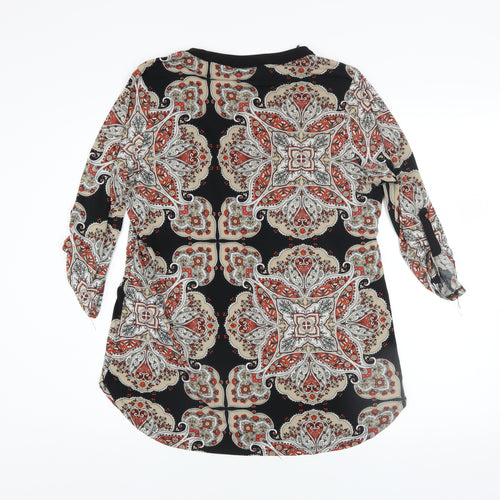 Wallis Women's Multicoloured Paisley Tunic Blouse UK M 3/4 Sleeve
