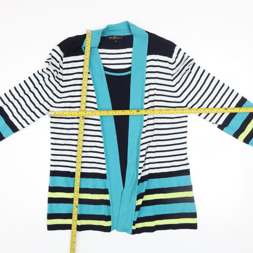 Mudflower Women's Multicoloured Striped Open Front Cardigan L/XL Knit