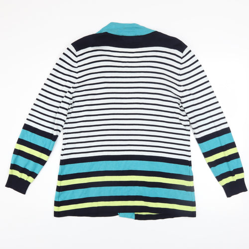 Mudflower Women's Multicoloured Striped Open Front Cardigan L/XL Knit