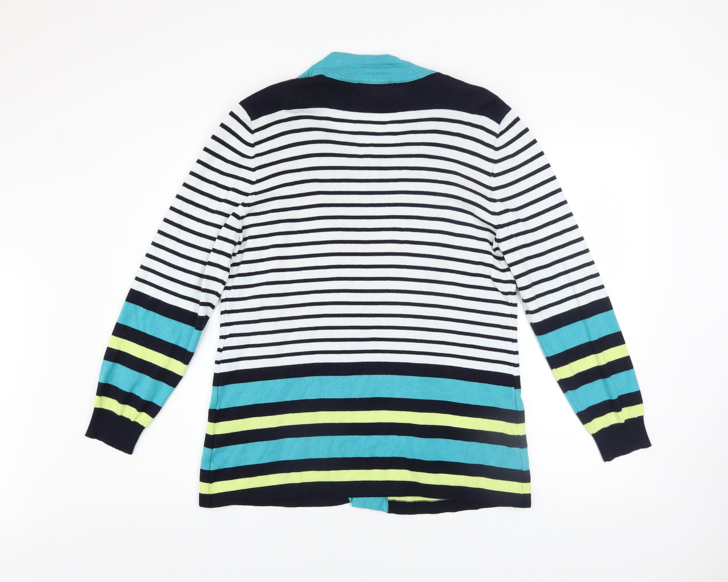 Mudflower Women's Multicoloured Striped Open Front Cardigan L/XL Knit