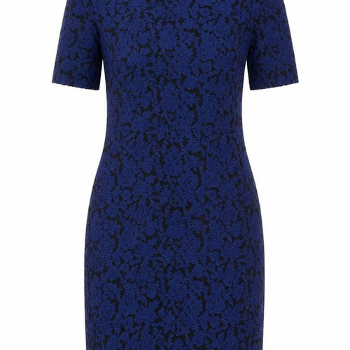 Topshop Women’s Blue Jacquard Floral Bodycon Dress Size 10