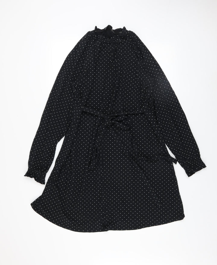 Topshop Women Black Polka Dot Maternity Shift Dress Size 12