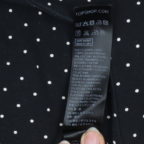 Topshop Women Black Polka Dot Maternity Shift Dress Size 12