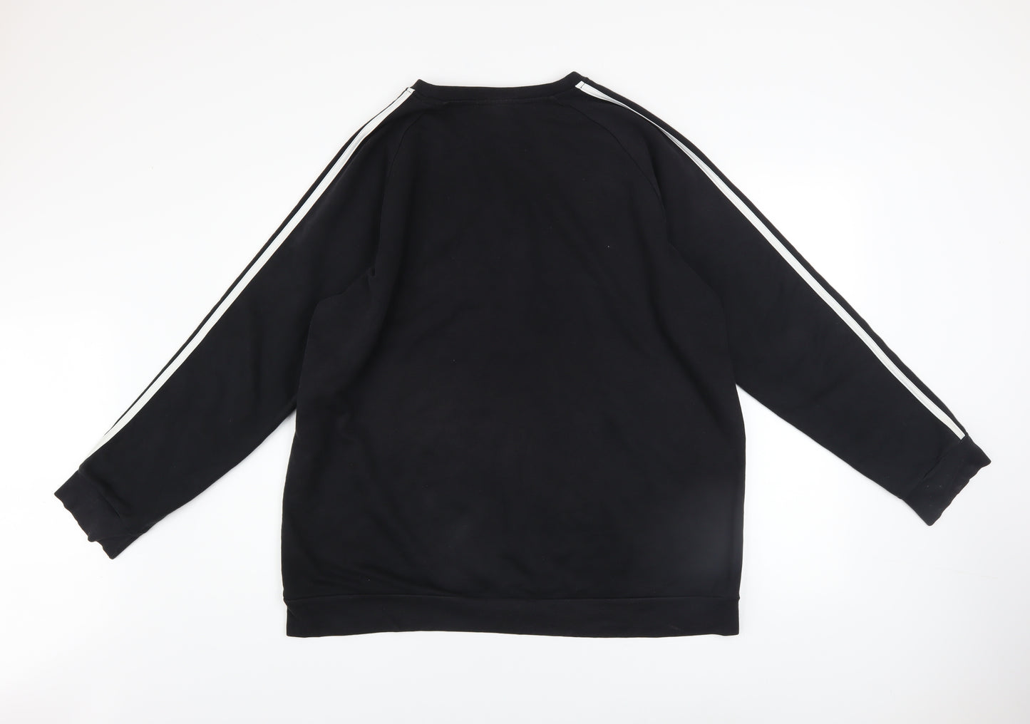 Adidas Women Black L Sweatshirt Cotton Blend Crew Neck Long Sleeve