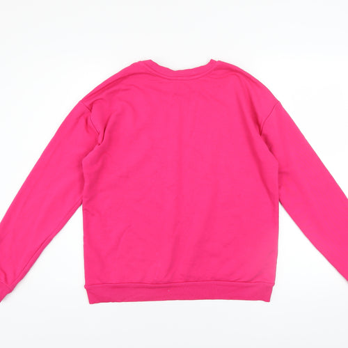 Lipsy London Womens Pink Animal Print Pullover Sweatshirt Size M