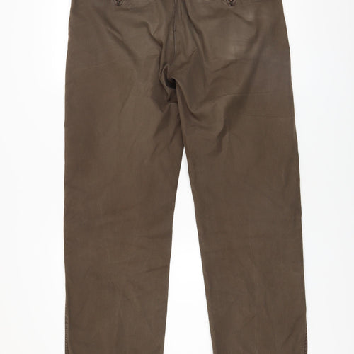 Dockers Men's Brown Chino Regular Fit Trousers 34x32 Cotton