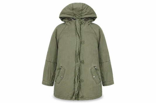 Next Girls Green Cotton Hooded Parka Coat 12 Years Lined Casual Jacket