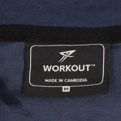 WORKOUT Men's Blue 1/2 Zip Hoodie Size M Regular Fit