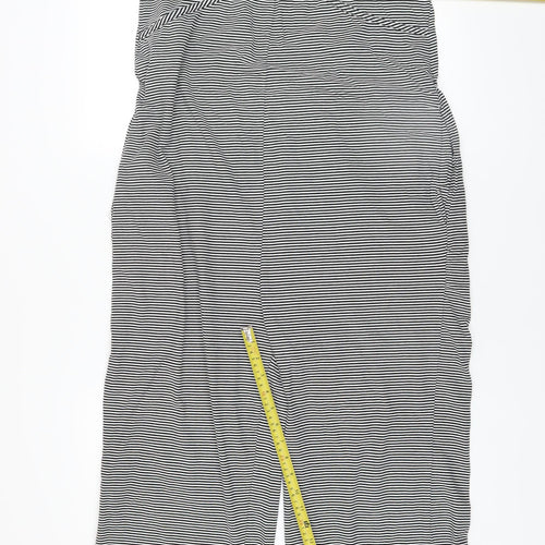 Bandia Women Black Stripe Sleeveless Jumpsuit Size 12 Cotton Blend