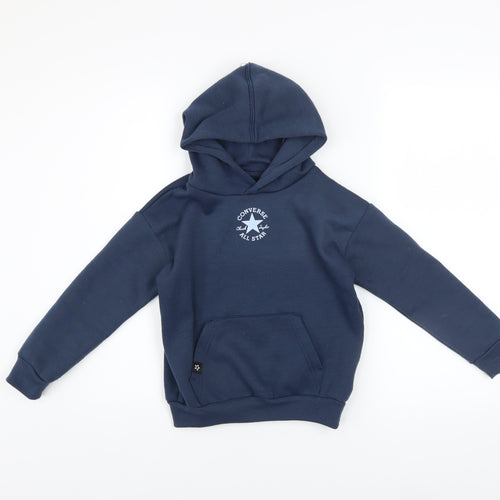 Converse Boys Blue Pullover Hoodie 5-6 Years Fleece Logo Sweatshirt
