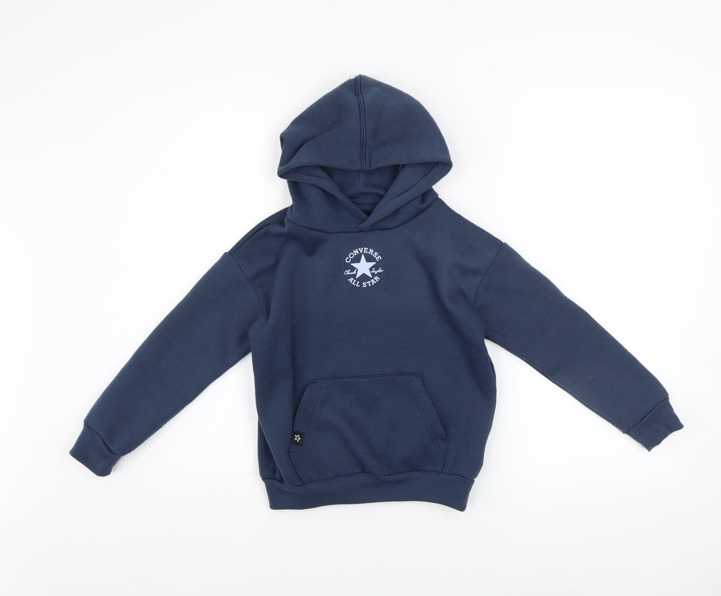 Converse Boys Blue Pullover Hoodie 5-6 Years Fleece Logo Sweatshirt
