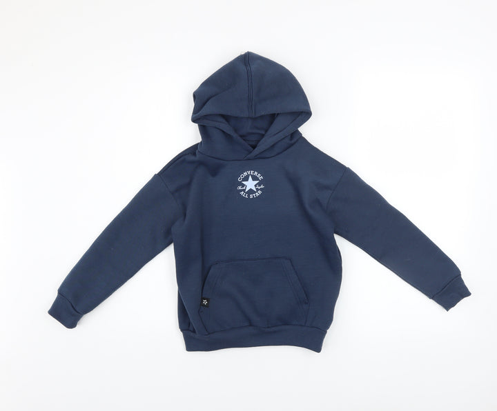 Converse Boys Blue Pullover Hoodie 5-6 Years Fleece Logo Sweatshirt