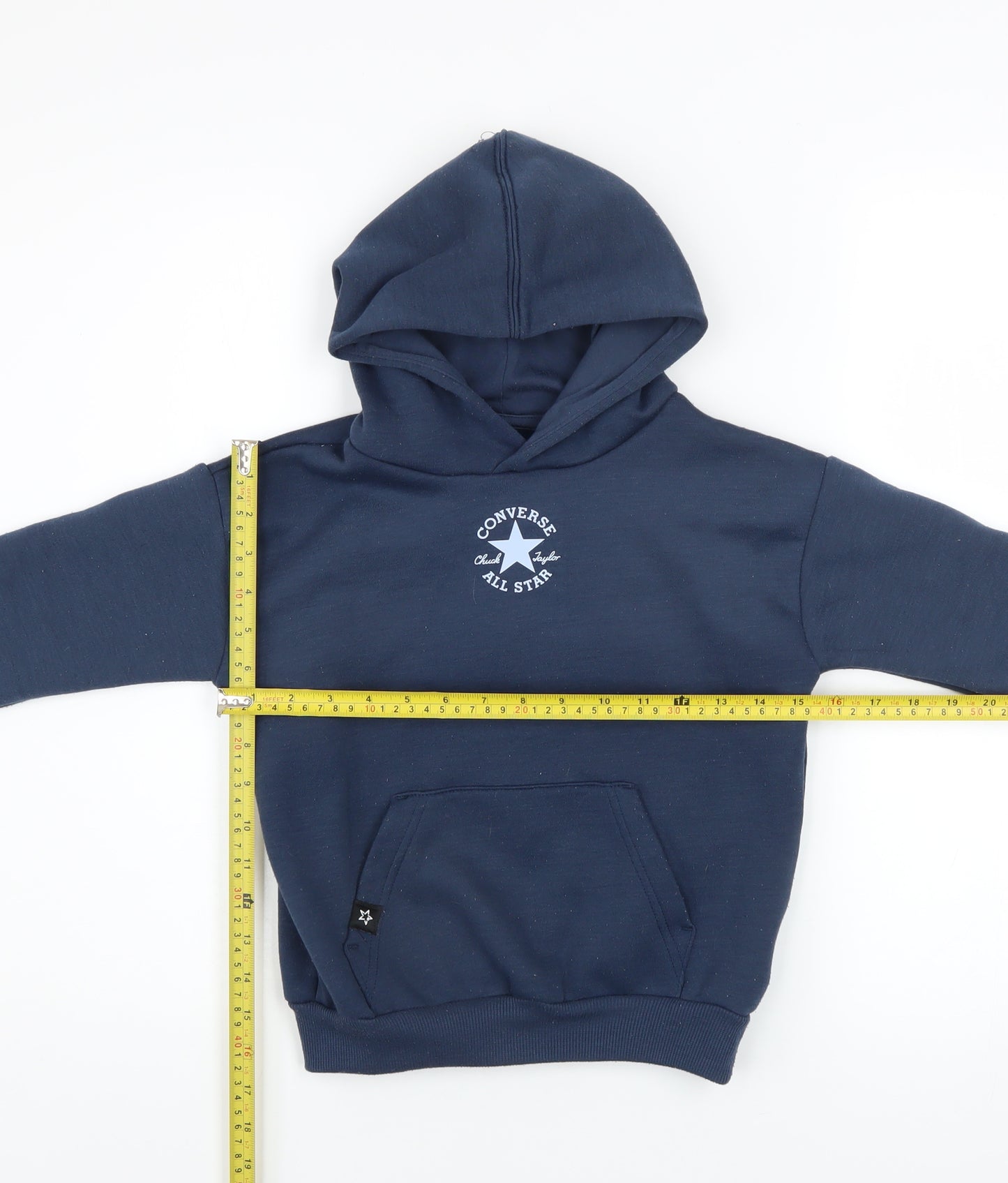 Converse Boys Blue Pullover Hoodie 5-6 Years Fleece Logo Sweatshirt