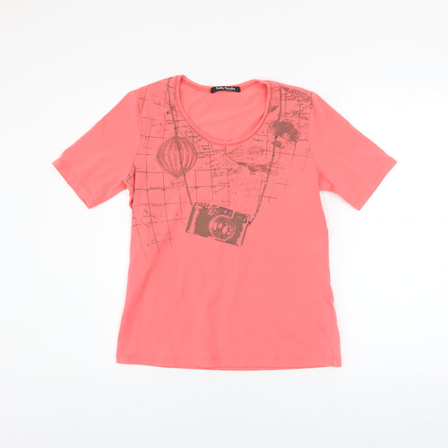 Betty Barclay Women’s Pink Travel Print Jersey T-Shirt Size 12