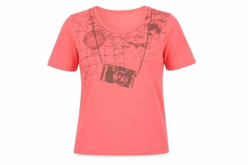Betty Barclay Women’s Pink Travel Print Jersey T-Shirt Size 12