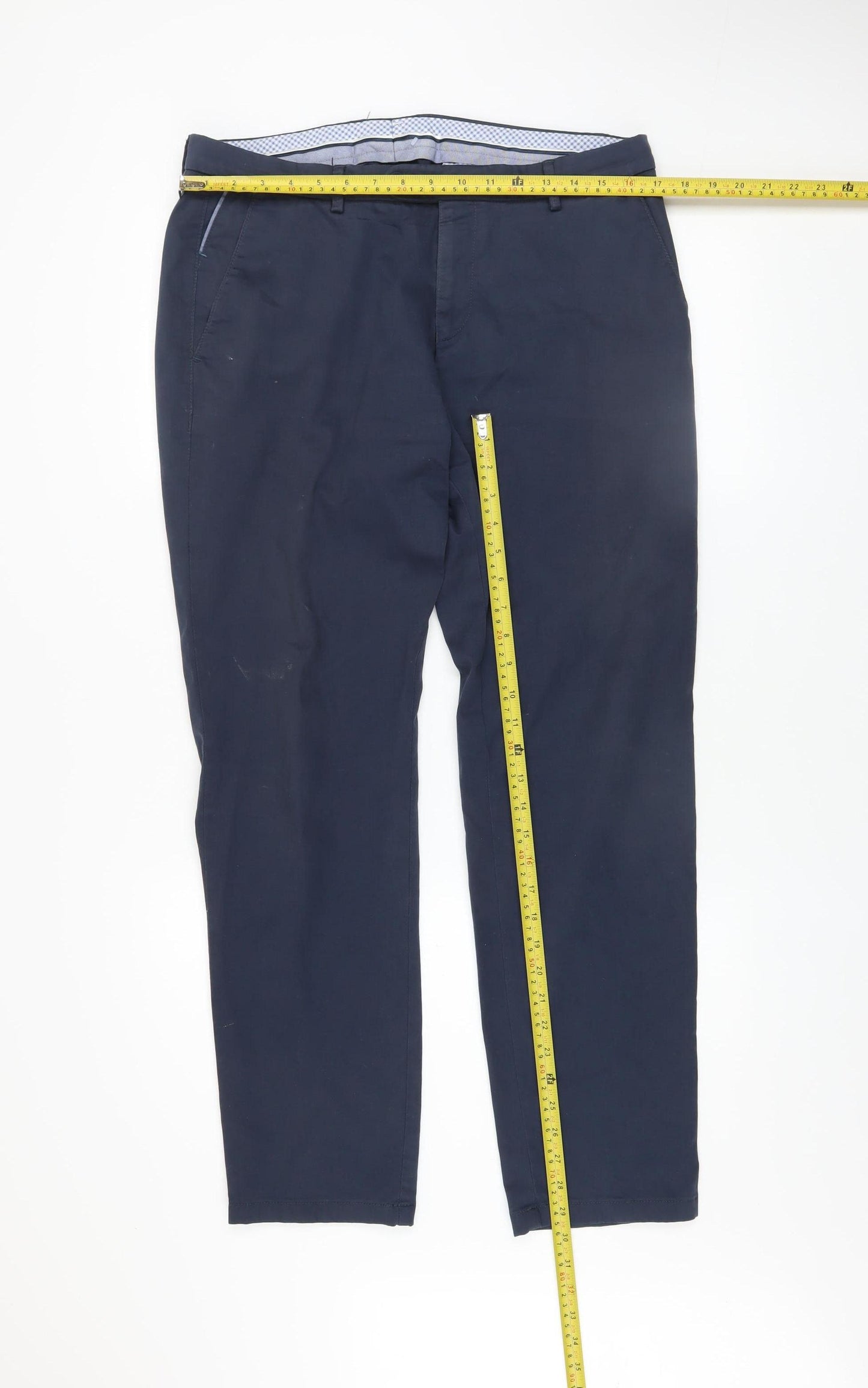Bugatti Men's Blue Chino Trousers Size L 42in Regular Fit