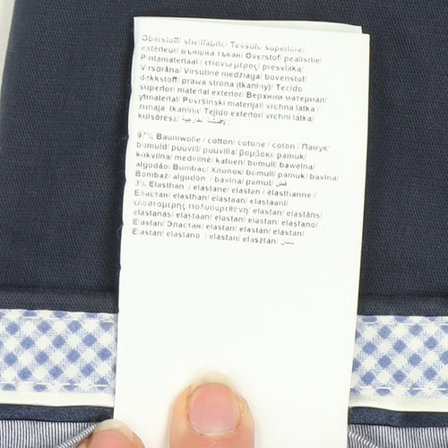 Bugatti Men's Blue Chino Trousers Size L 42in Regular Fit