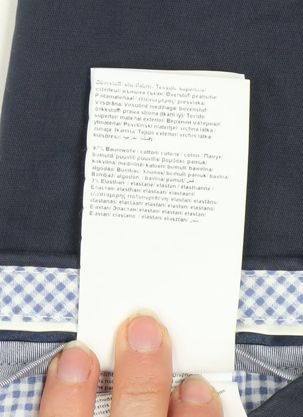 Bugatti Men's Blue Chino Trousers Size L 42in Regular Fit