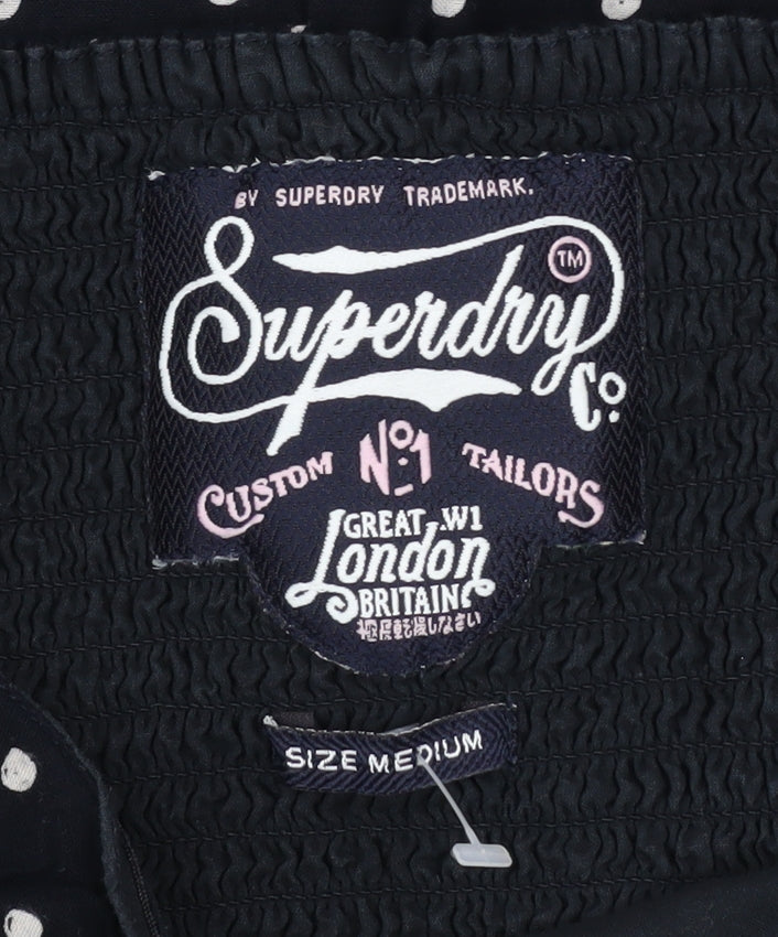 Superdry Womens Black Polka Dot Strapless Skater Dress Size M