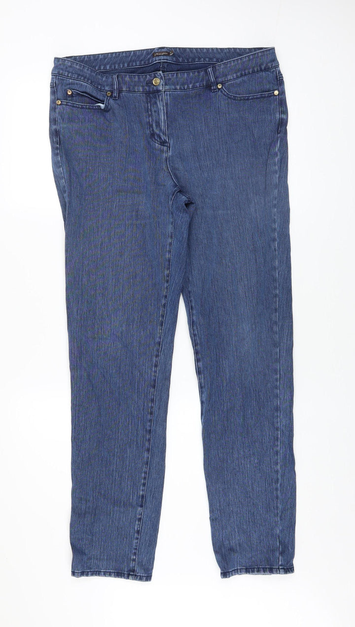 J.McLaughlin Women’s Blue Straight Leg Stretch Denim Jeans Size 14
