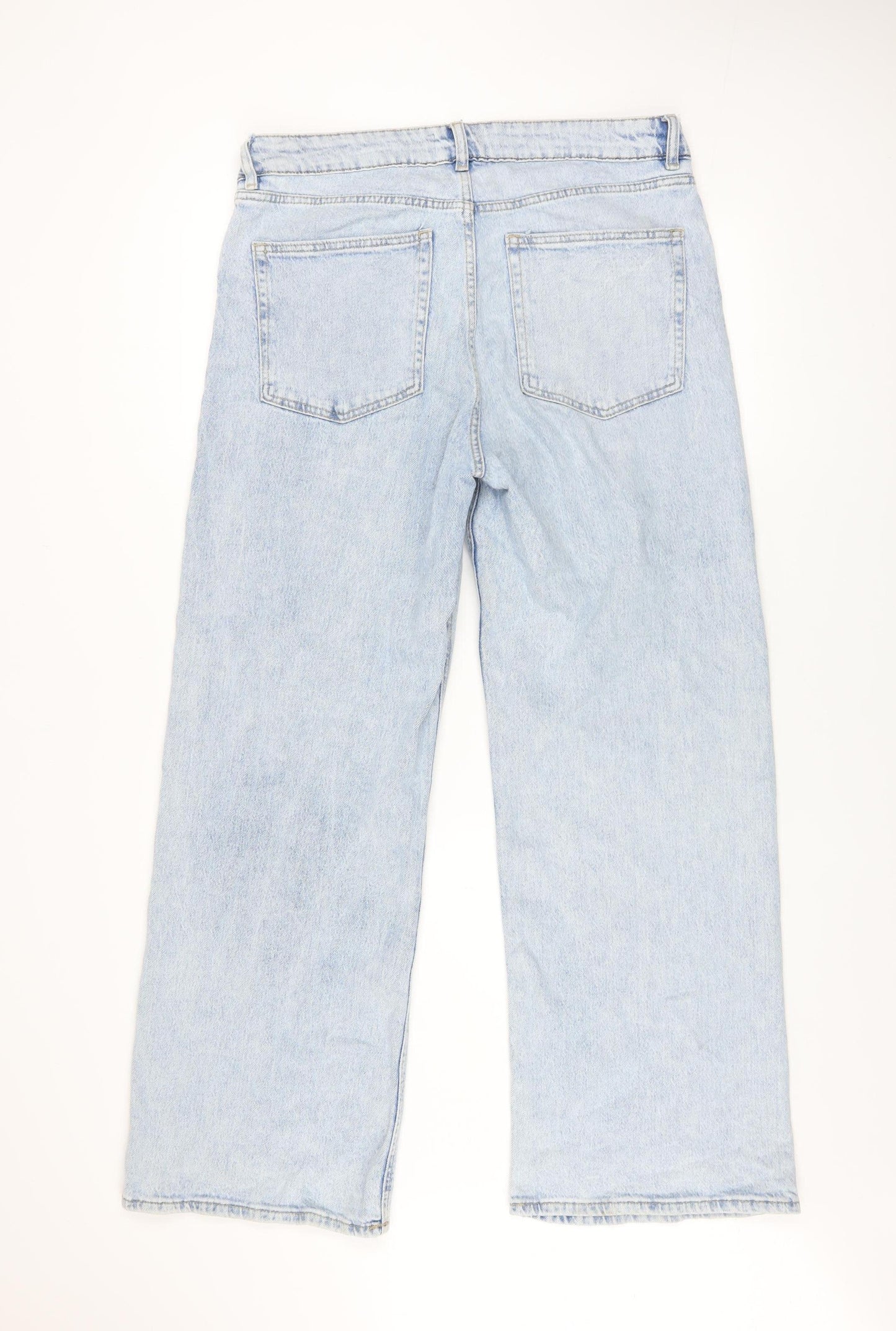 H&M Men's Light Blue Denim Straight Jeans L Regular Fit
