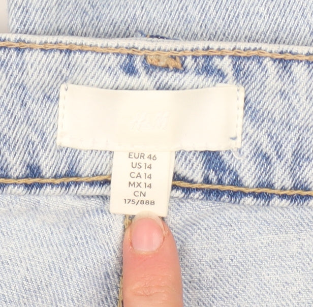 H&M Men's Light Blue Denim Straight Jeans L Regular Fit