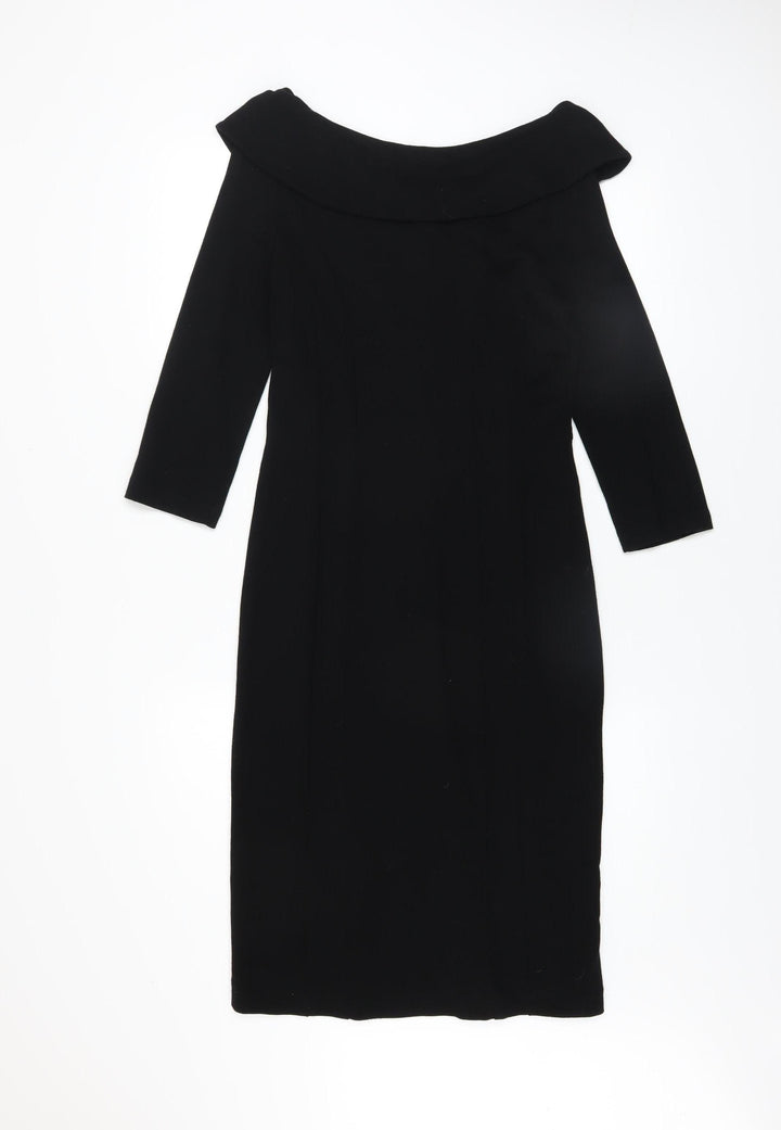 Wallis Women’s Black Off Shoulder Sheath Dress Size 8