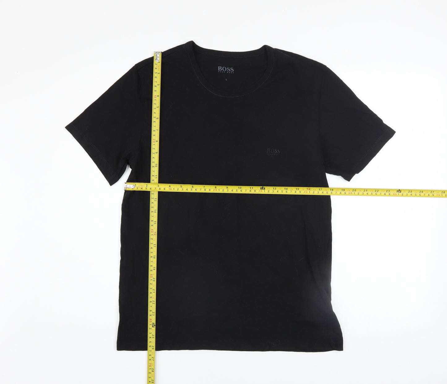 Hugo Boss Men's Black Cotton Crew Neck Regular Fit T-Shirt L