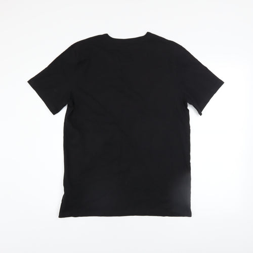 Hugo Boss Men's Black Cotton Crew Neck Regular Fit T-Shirt L