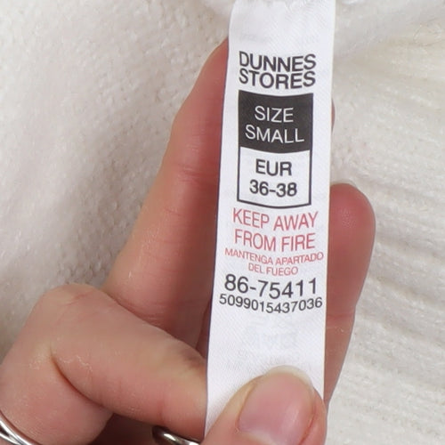 Dunnes Women Cream Open Cardigan Small Polyester Blend Longline