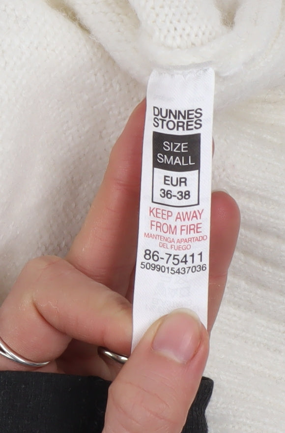 Dunnes Women Cream Open Cardigan Small Polyester Blend Longline