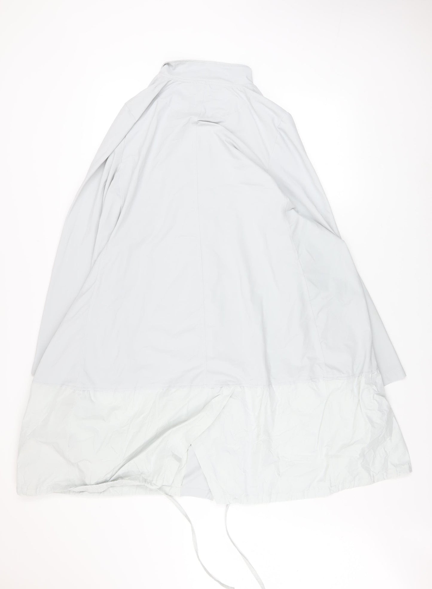 Vetono Women’s White Long Lightweight Buttoned Rain Coat L