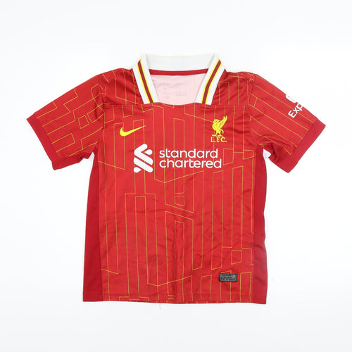 Nike Boys Red LFC Football Jersey T-Shirt 10-11 Years Lightweight Sports Top