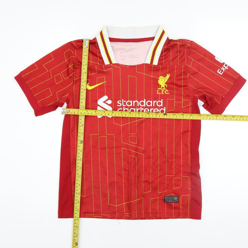 Nike Boys Red LFC Football Jersey T-Shirt 10-11 Years Lightweight Sports Top