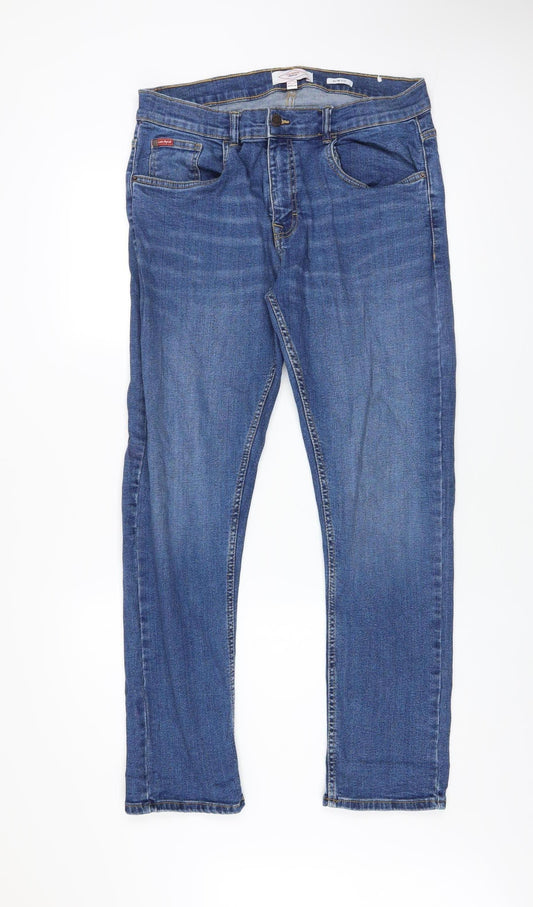 Lee Cooper Men's Blue Slim Fit Straight Jeans W34 L32 Denim