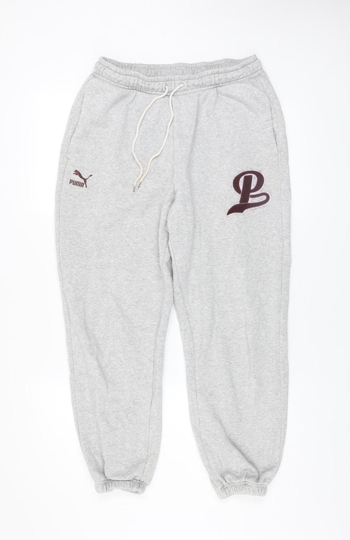 Puma Men's Grey M Sweatpants Joggers Regular Fit Activewear