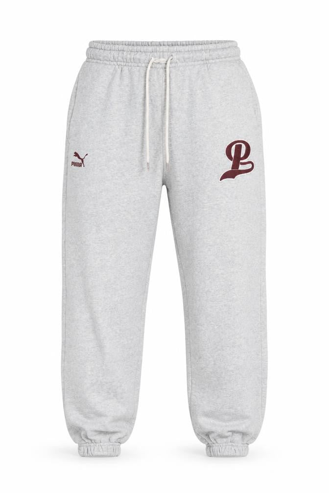 Front view of Puma Men's Grey M Sweatpants Joggers Regular Fit Activewear