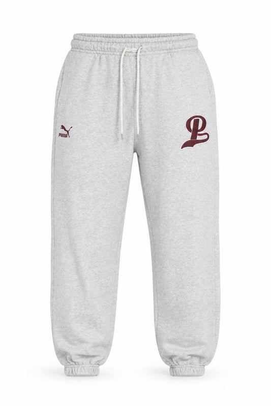 Front view of Puma Men's Grey M Sweatpants Joggers Regular Fit Activewear