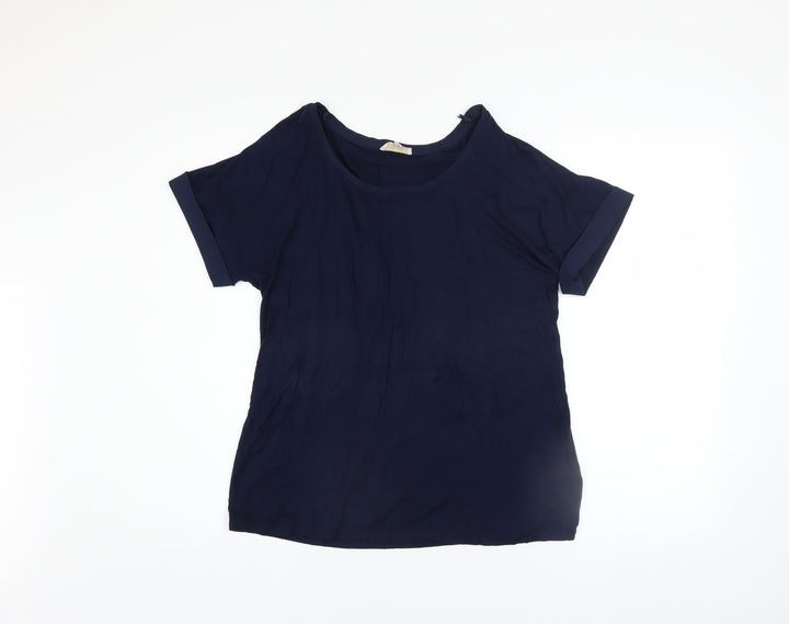 Phase Eight Women's Blue Viscose Stretch Jersey T-Shirt UK 12