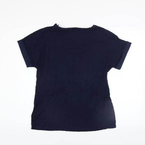 Phase Eight Women's Blue Viscose Stretch Jersey T-Shirt UK 12