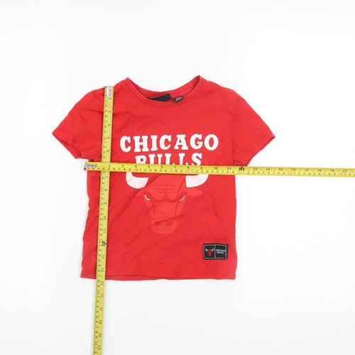 NBA Chicago Bulls Boys Red Cotton T-Shirt 3-4 Years Short Sleeve Top