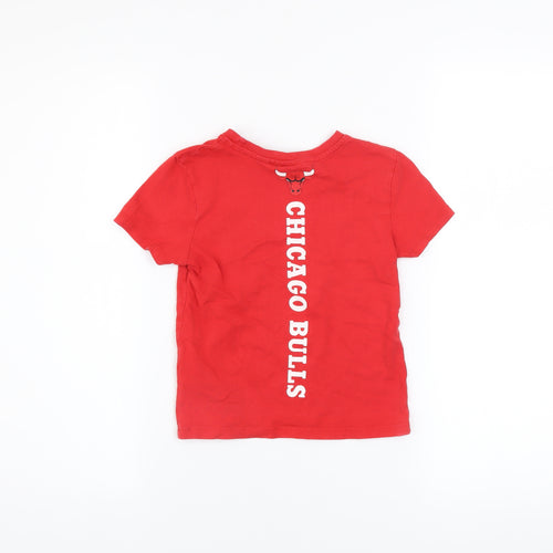 NBA Chicago Bulls Boys Red Cotton T-Shirt 3-4 Years Short Sleeve Top