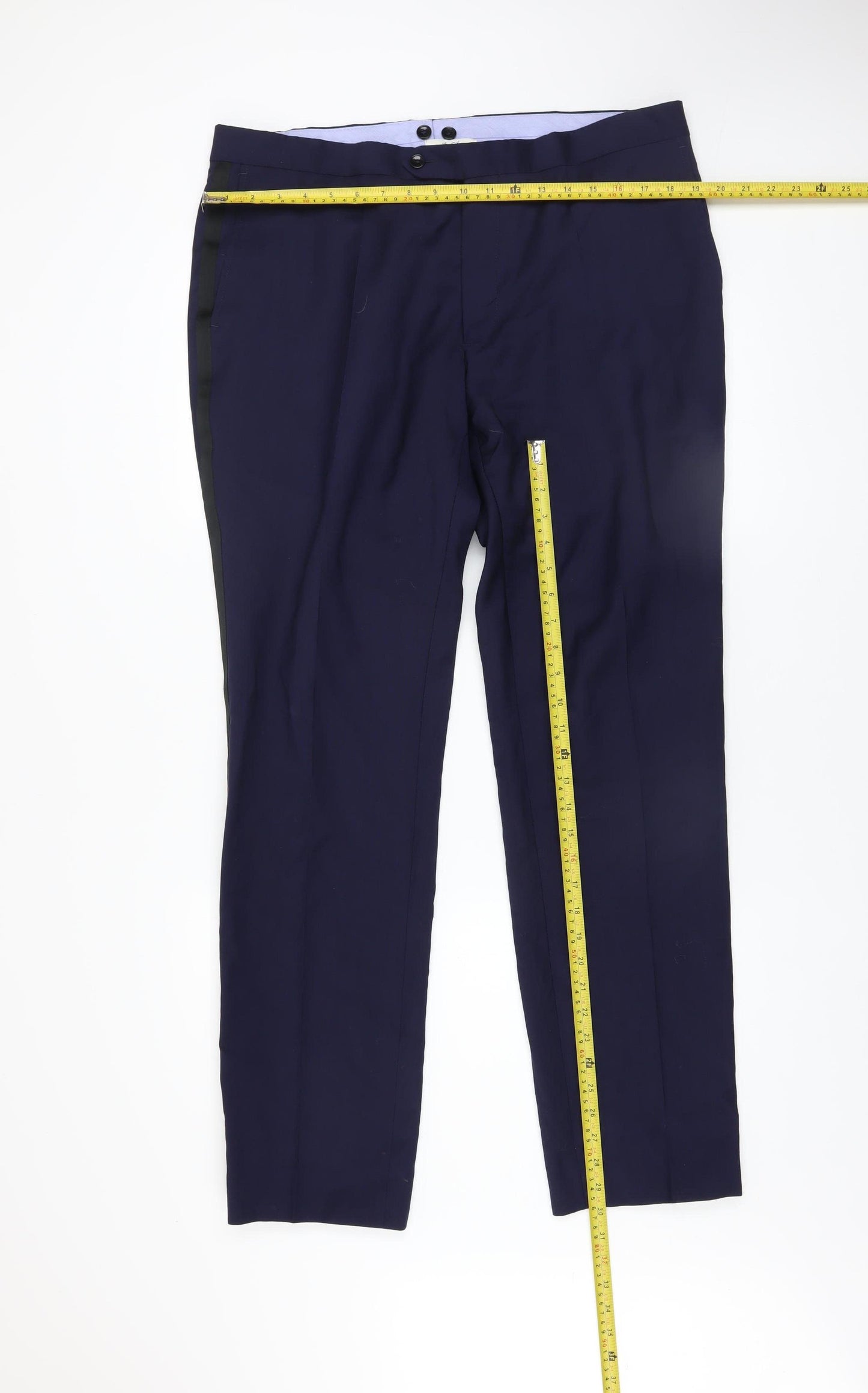 Van Gils Men's Blue Wool Dress Trousers Size 54 Tailored Fit