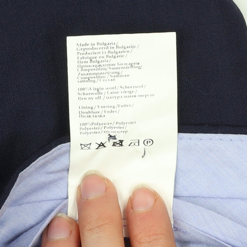 Van Gils Men's Blue Wool Dress Trousers Size 54 Tailored Fit