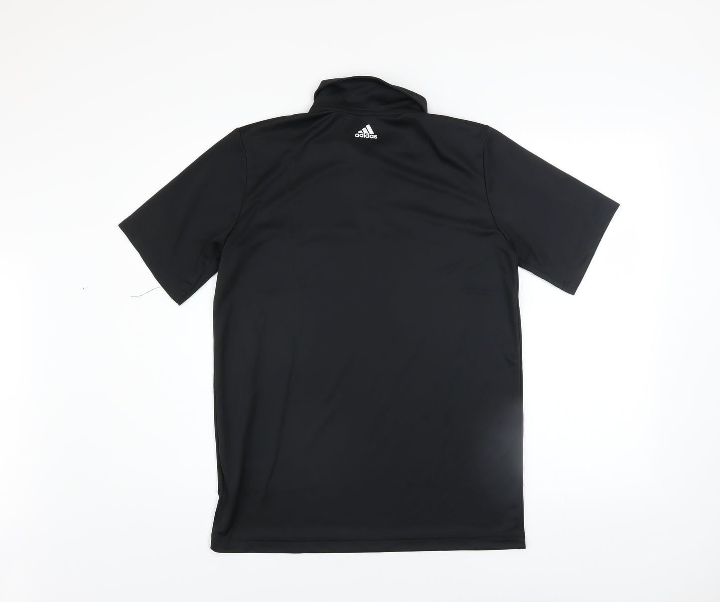 Adidas Boys Black Polo Shirt 15-16 Years Activewear Lightweight Top